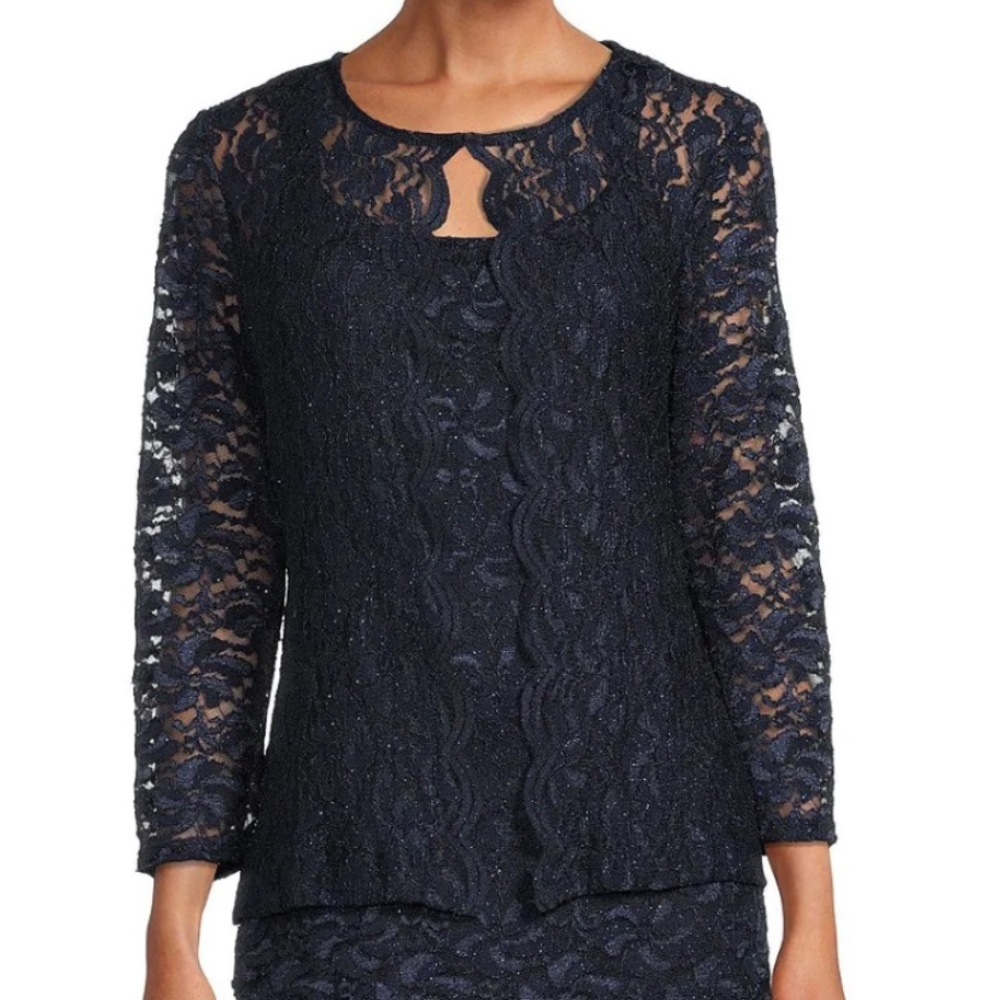 New Marina navy blue sparkle cardigan size 10‎